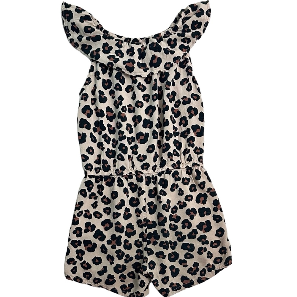 Girl's H&M Sleeveless Leopard Print Flounce Jumpsuit - Size 6-7